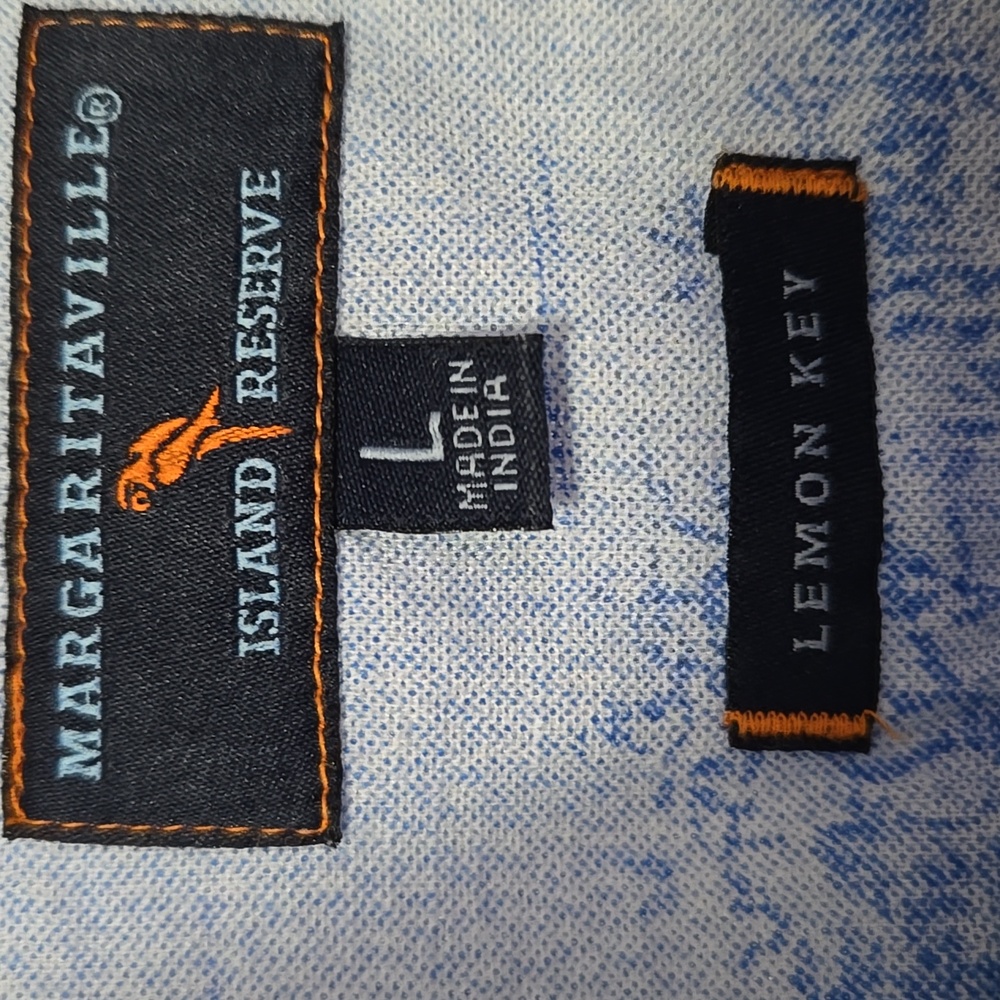 Margaritaville Island Reserve Blue Patterned Men's Shirt - Picture 4 of 12